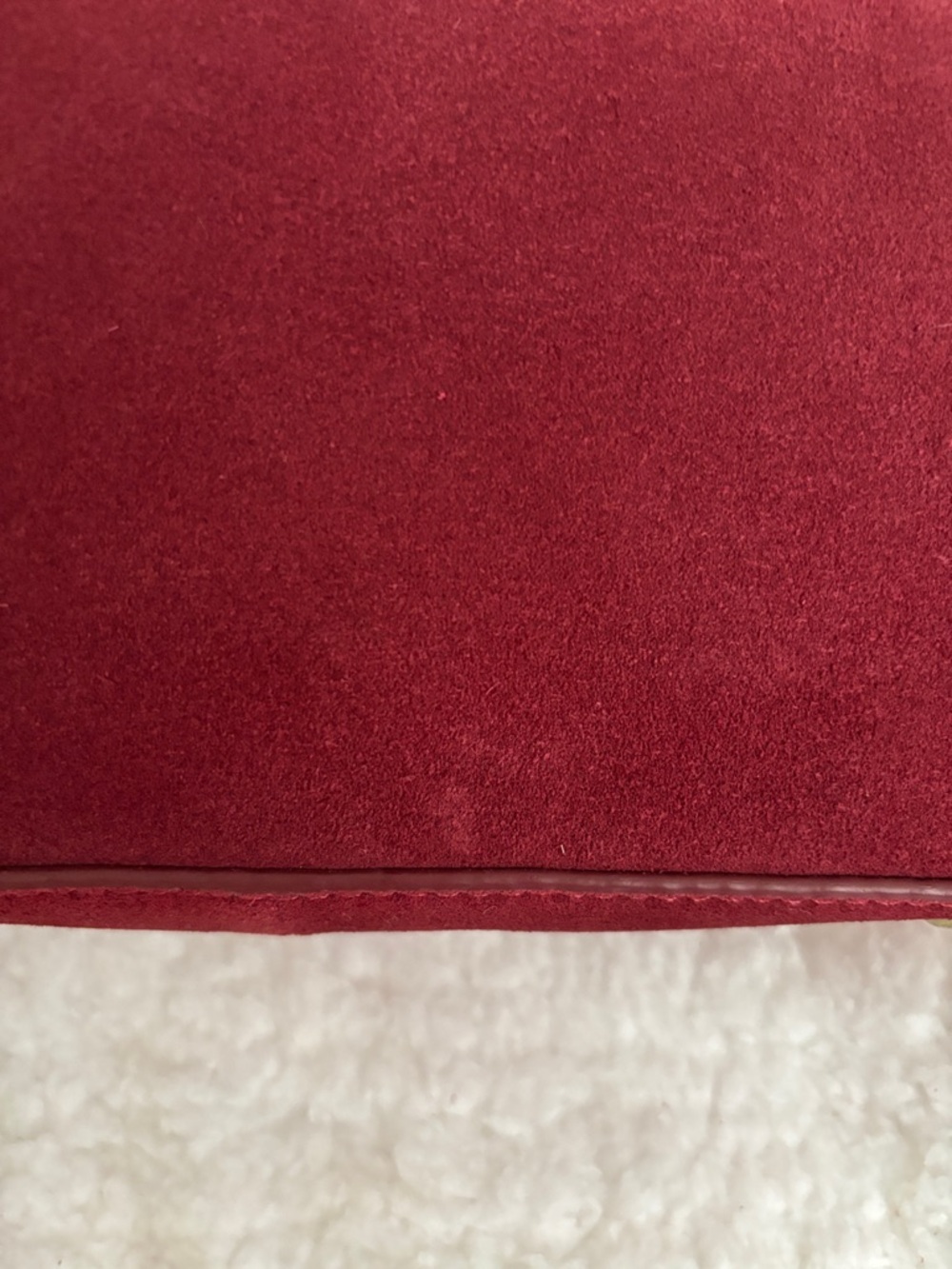 Classic Burgundy Suede Shoulder/Crossbody Bag - Stylish Everyday Carry - Picture 9 of 11